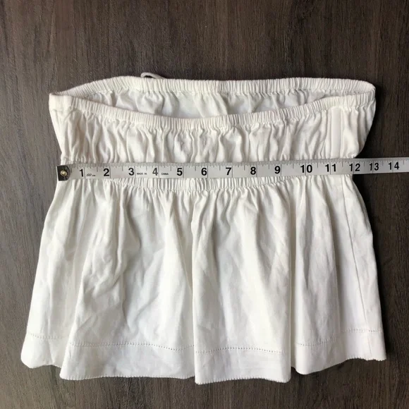 Reformation Rowan Strapless Top Size Small White Cotton Poplin Crop Ties Bows - Picture 6 of 10